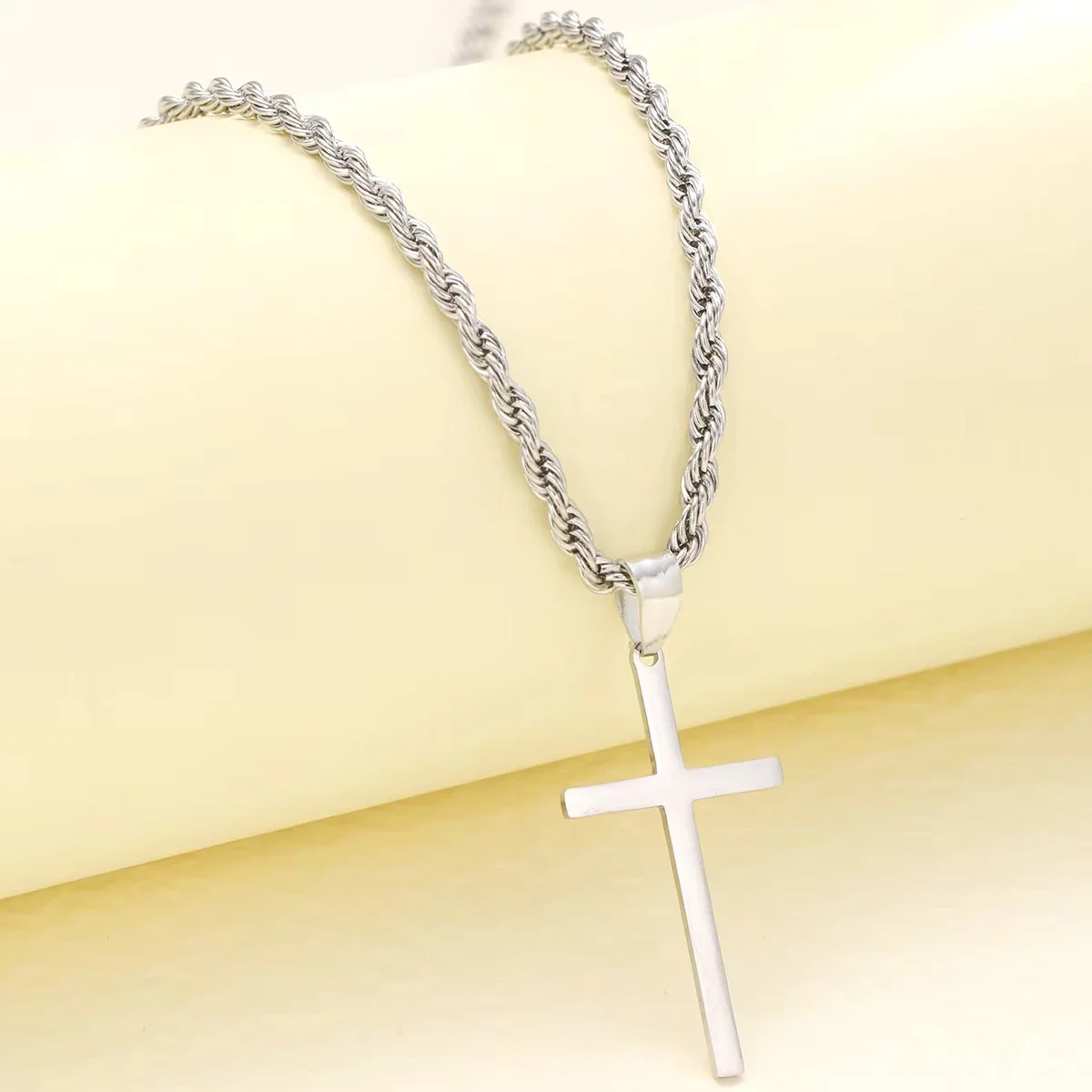 Simple Gold Cross Necklace - Image 3