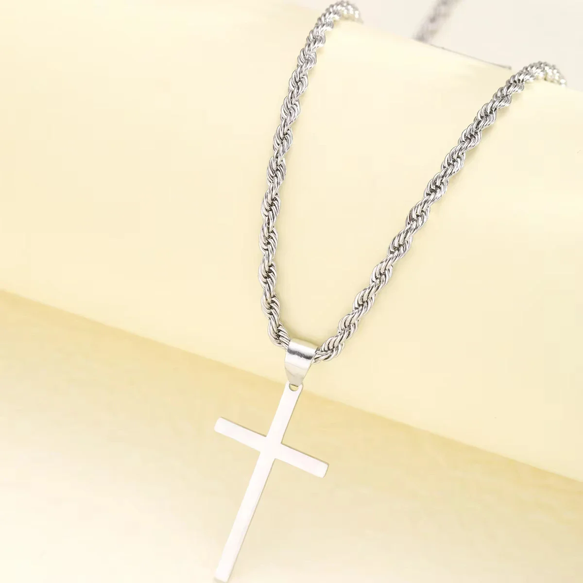 Simple Gold Cross Necklace - Image 4