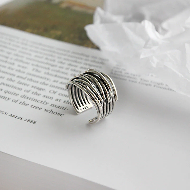Adjustable Layered Ring in 925 Sterling Silver - Image 4
