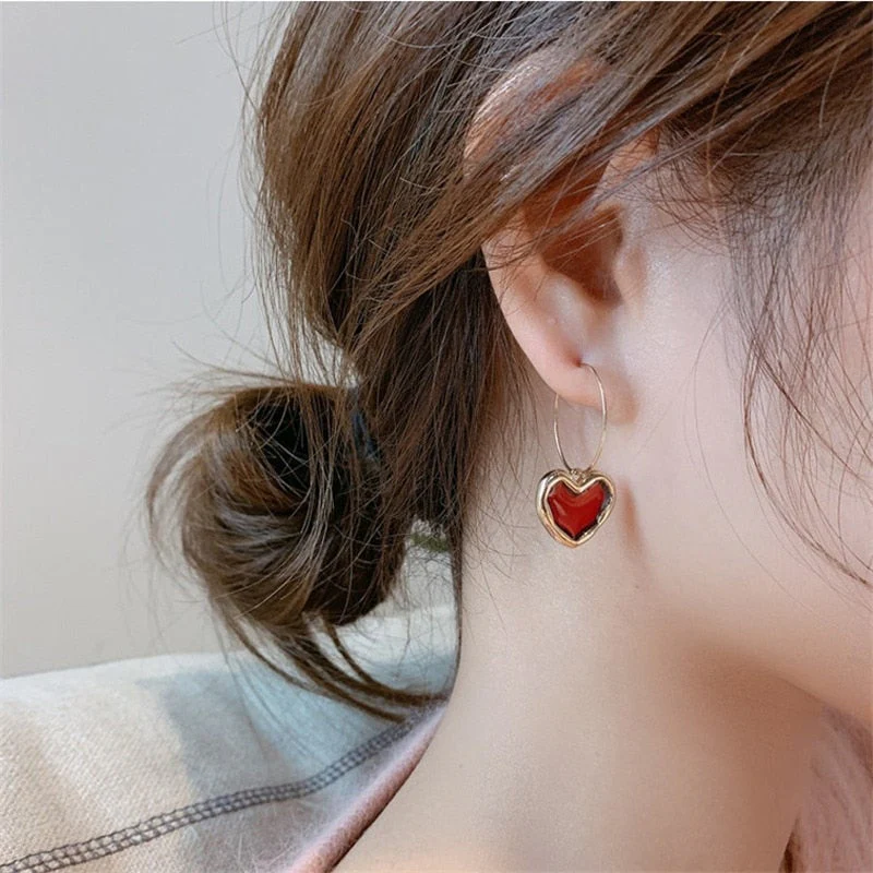 Little Red Hearts Earrings - Image 4
