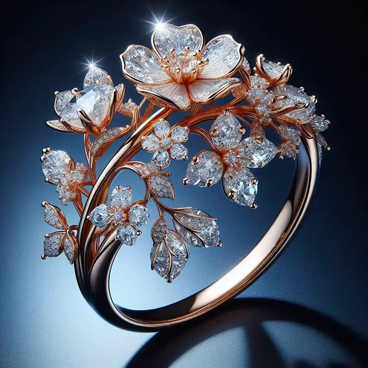 Blossom Ring in Bright Crystal