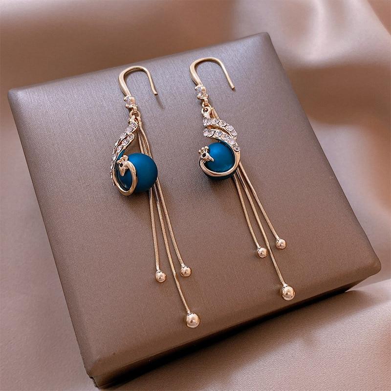 Blue Bead Festive Earrings
