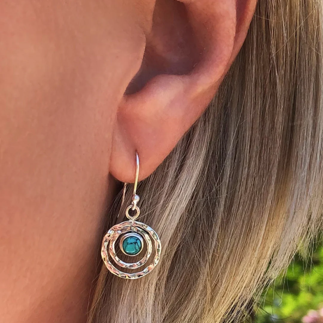 Bohho Saturn Earrings with Turquoise