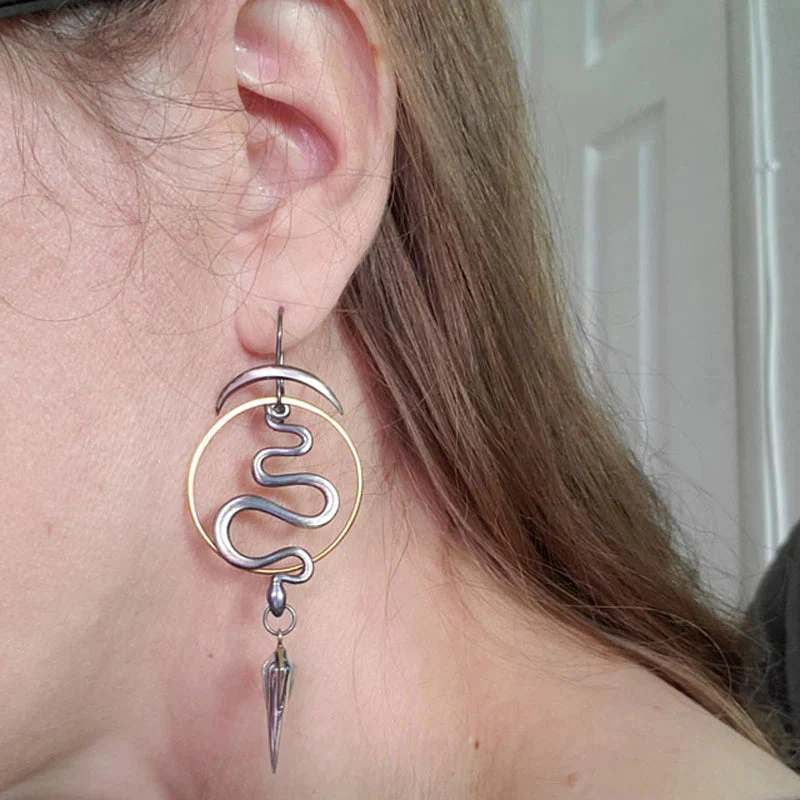 Irregular Geometric Spiral Earrings Serpentine - Image 4