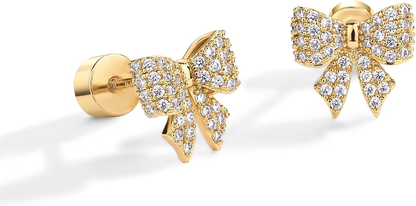 Bow Motif Earrings | Gold - Image 2