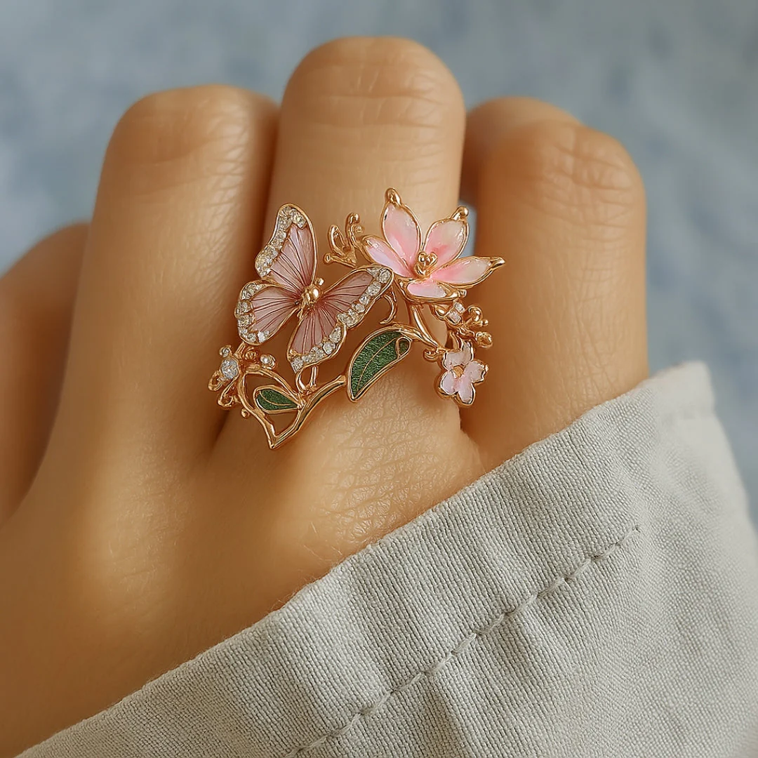 Bright Nature Butterfly Zirconia Ring - Image 2