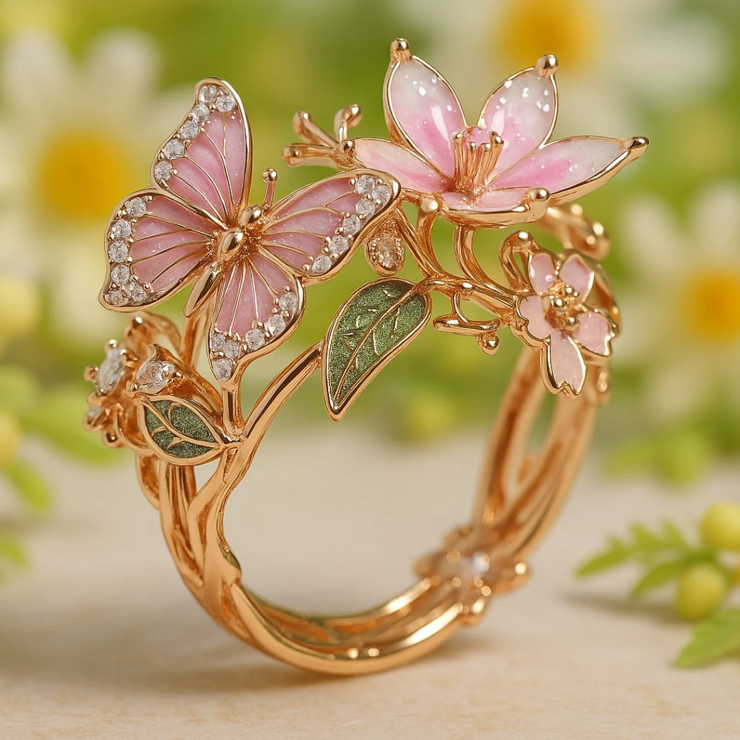 Bright Nature Butterfly Zirconia Ring - Image 3