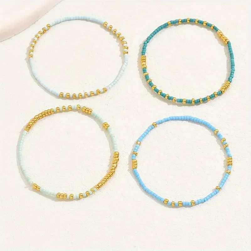 Chic Bohemian Bracelet Set with Turquoise Beads - Image 3