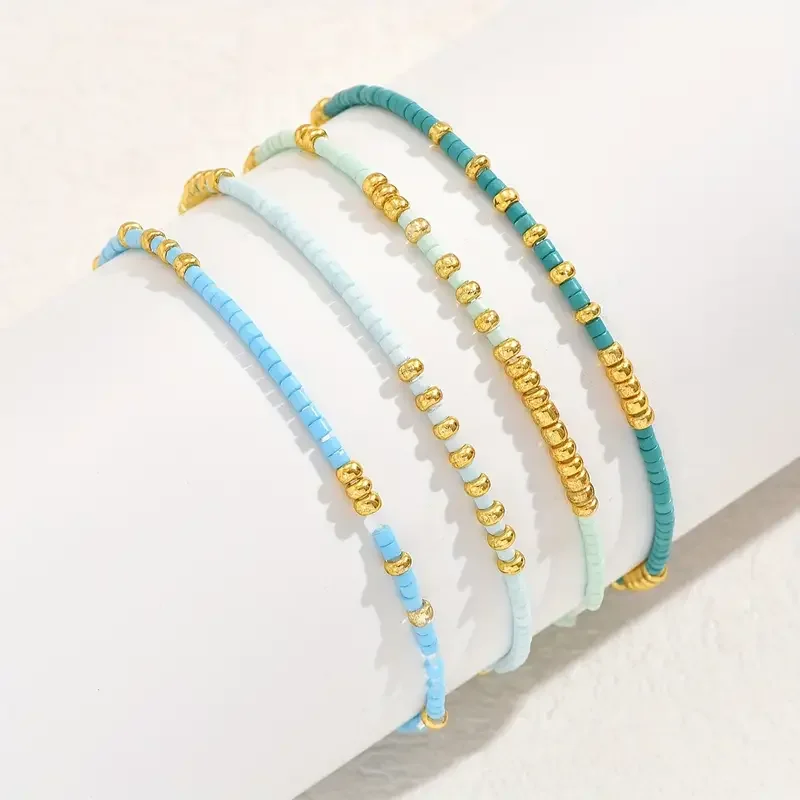 Chic Bohemian Bracelet Set with Turquoise Beads - Image 5
