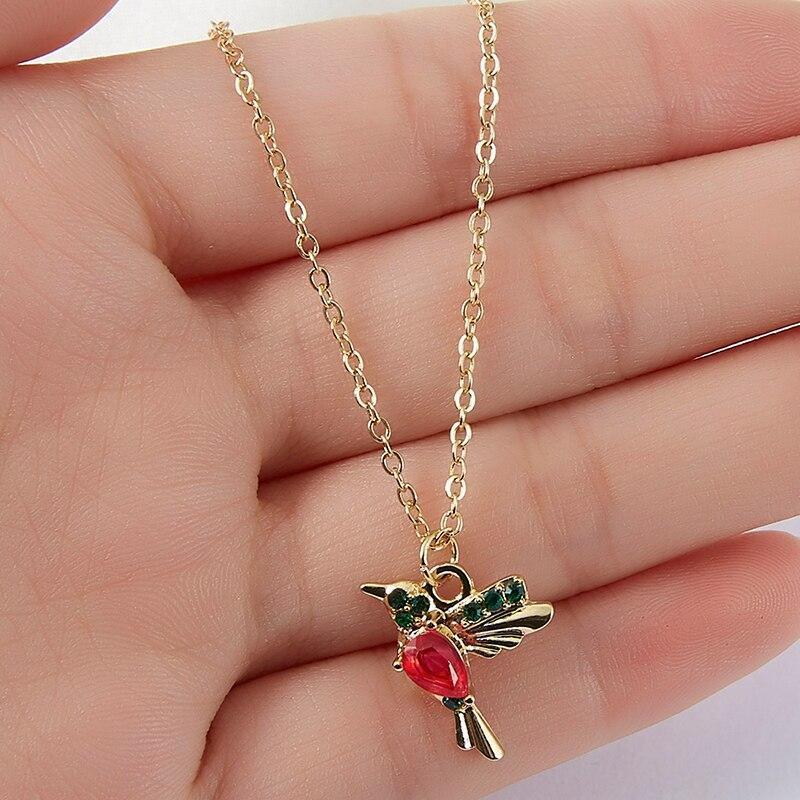 Enamel and Zirconia Hummingbird Necklace - Image 2