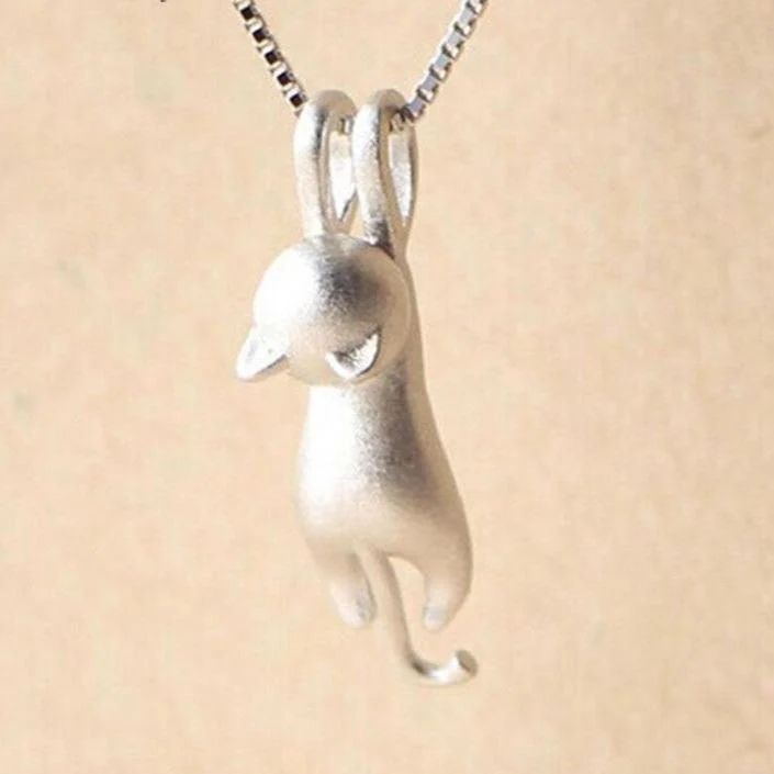 925 Sterling Silver Playful Kitty Necklace - Image 2
