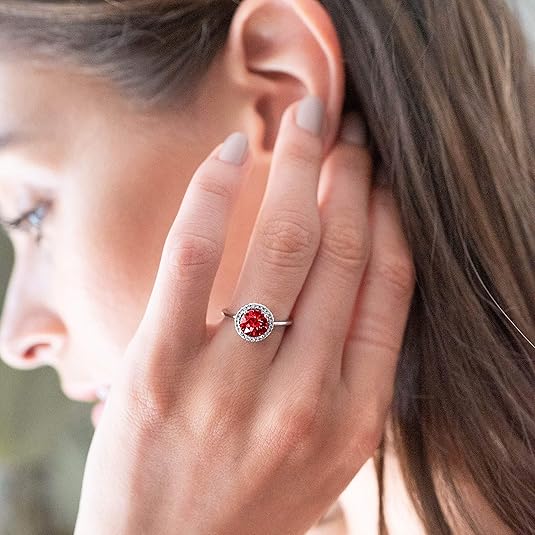 Crimson Glow Promise Ruby Ring | White Gold - Image 2