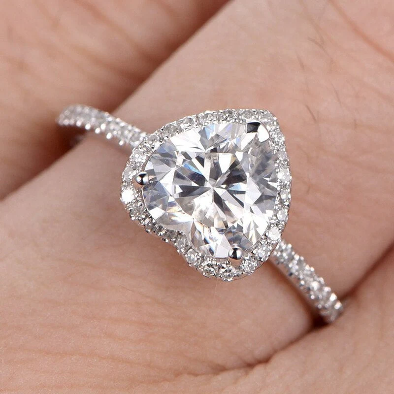 Cystal Heart Ring with Zirconias - Image 4
