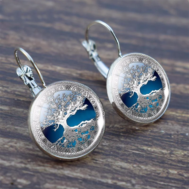 Earrings in Silver Featuring the Tree of Life
