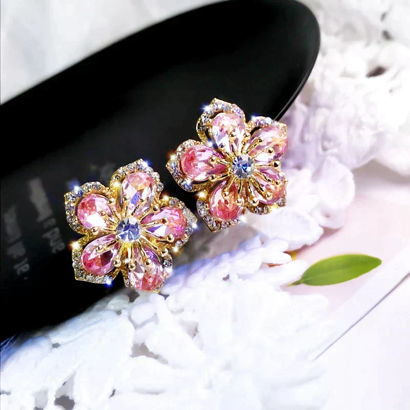 Earrings made of multicolored zirconia in silver - Image 2