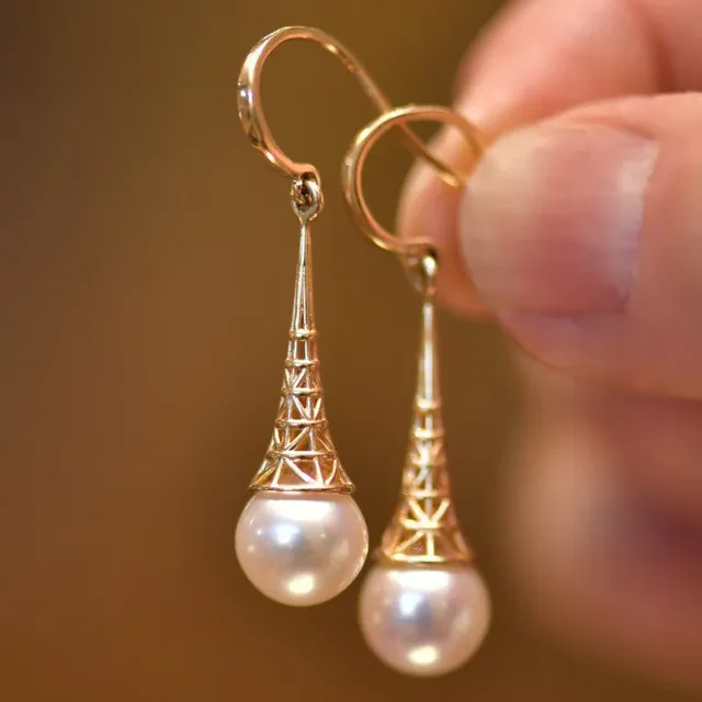 Earrings with Vintage Pearl