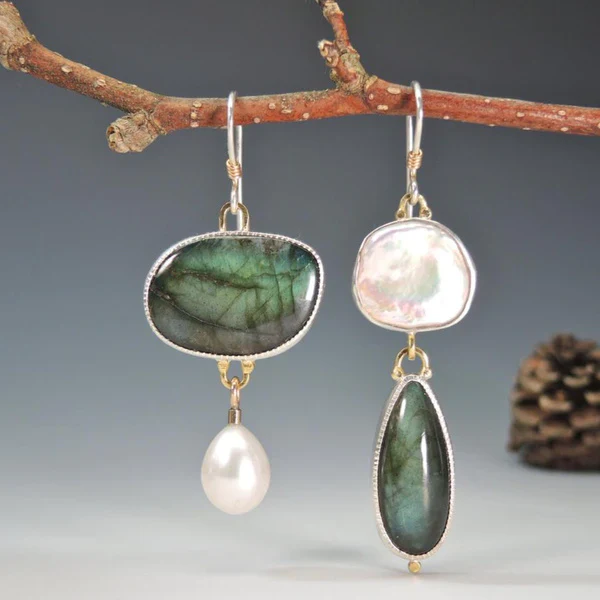 Earrings with Vintage Stones