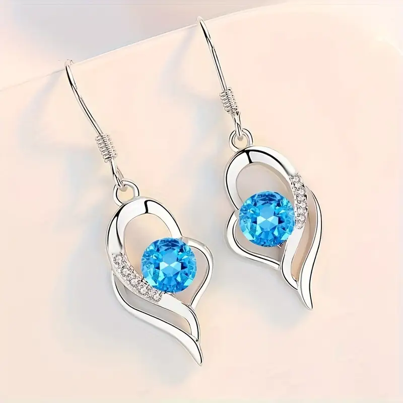 Eclipso Heart Drop Earrings | White Gold