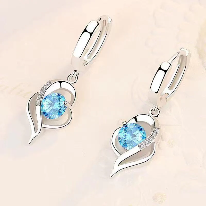 Eclipso Heart Drop Earrings | White Gold - Image 2