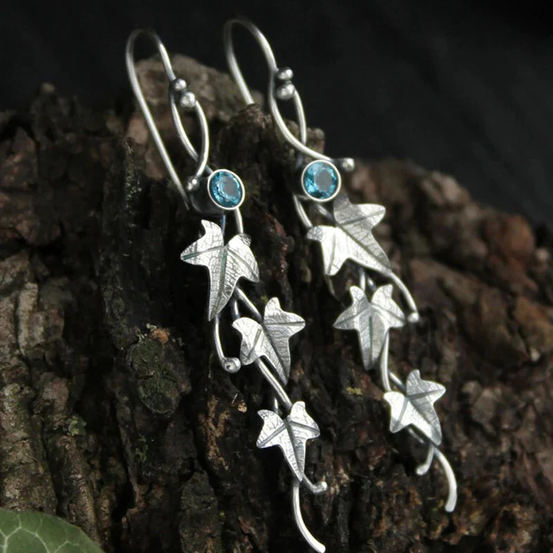 Elf Earrings with Vintage Leaf Design