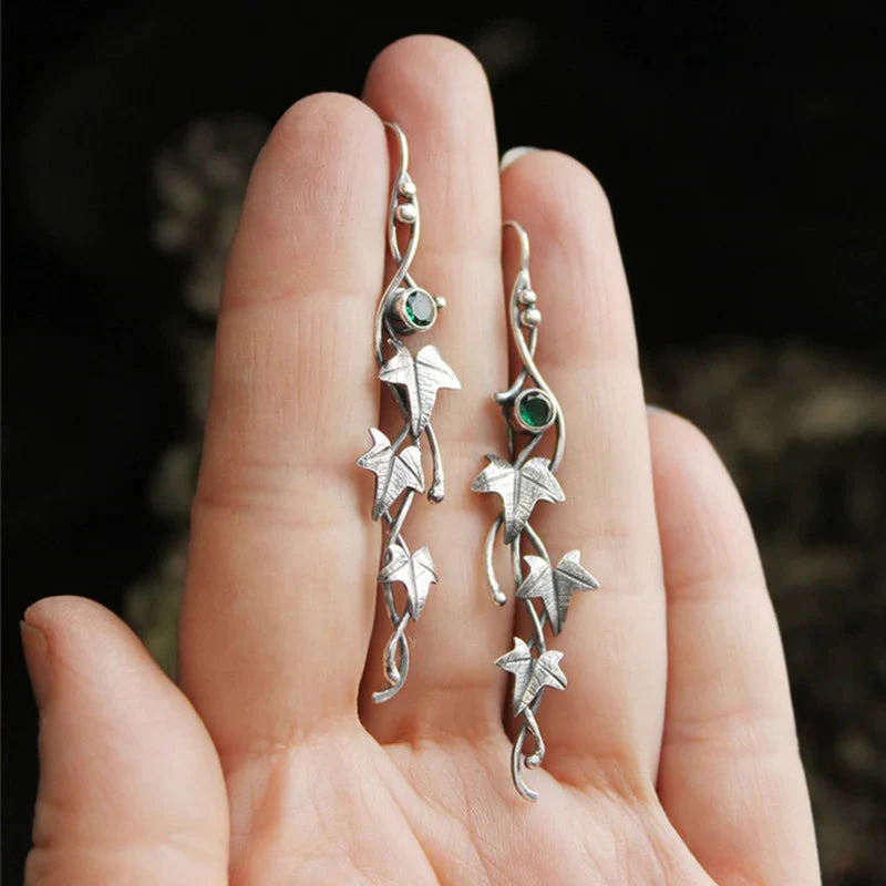 Elf Earrings with Vintage Leaf Design - Image 2