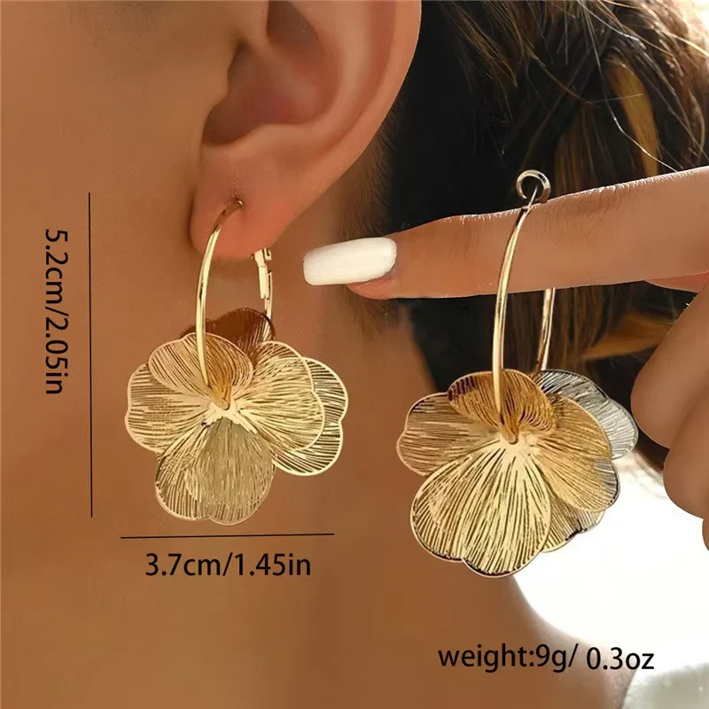 Butterfly Flower Pendant Earrings - Image 2