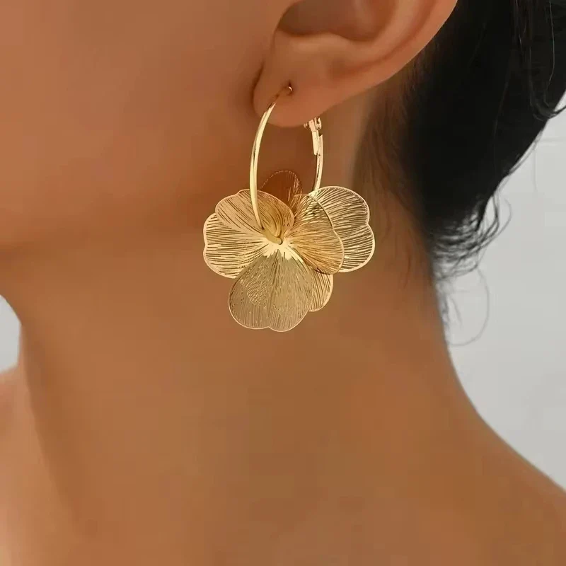 Butterfly Flower Pendant Earrings - Image 3