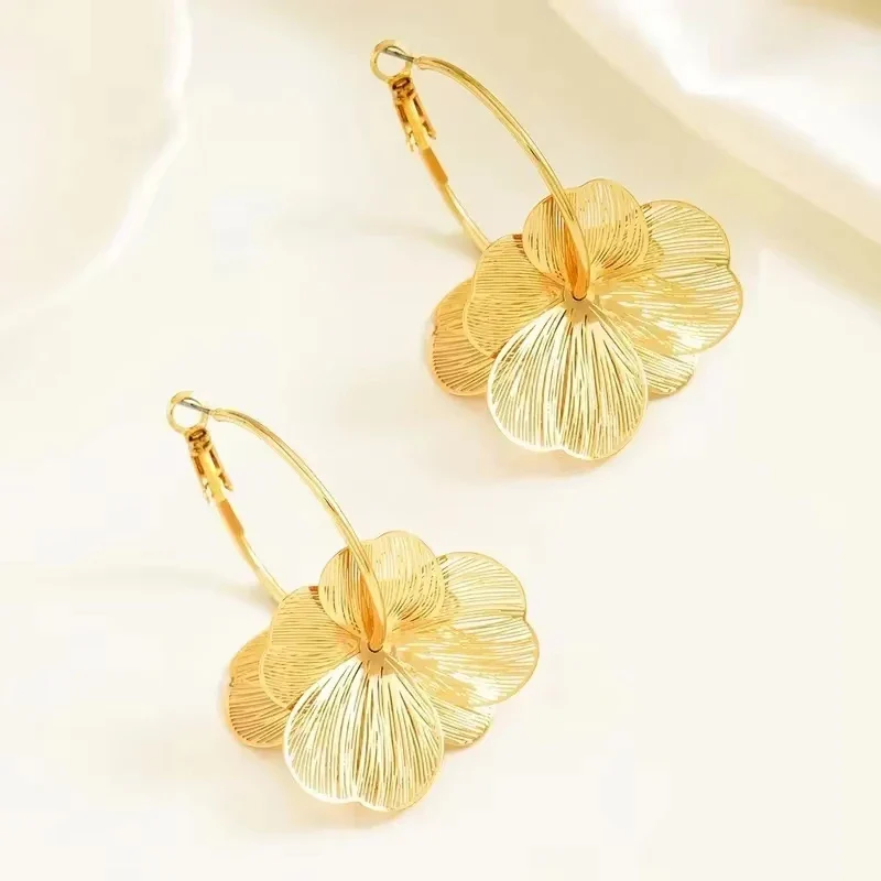 Butterfly Flower Pendant Earrings - Image 4