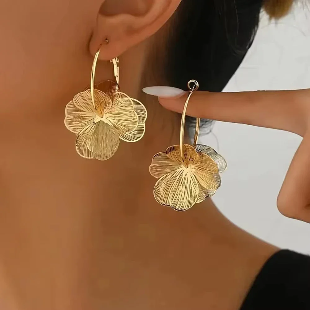 Butterfly Flower Pendant Earrings - Image 5