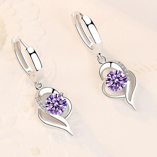 Floral Earrings with Inlaid Zirconia in 925 Sterling Silver - Image 4
