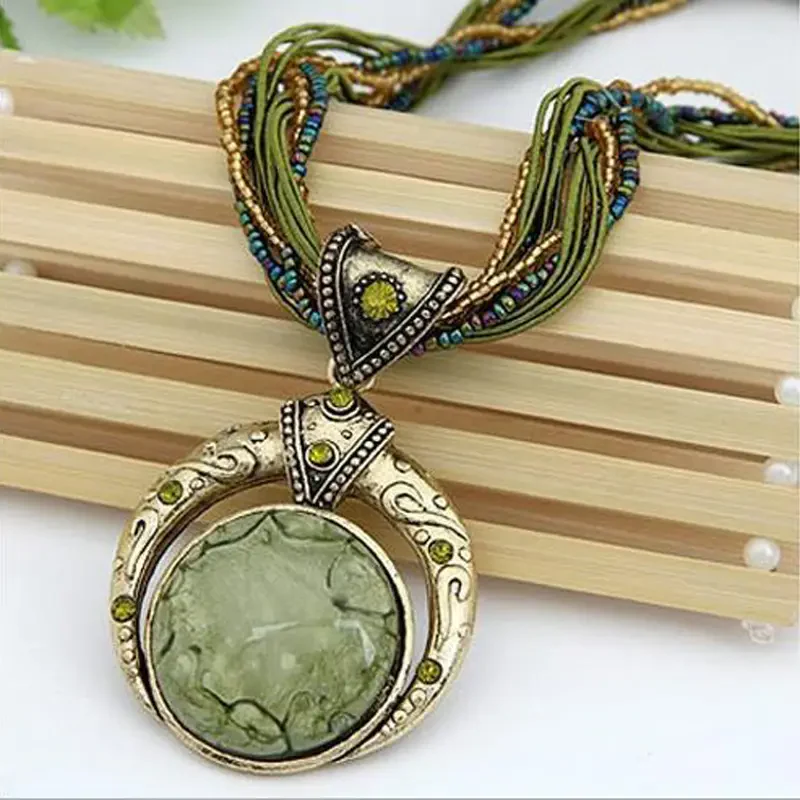 Gold Green Necklace