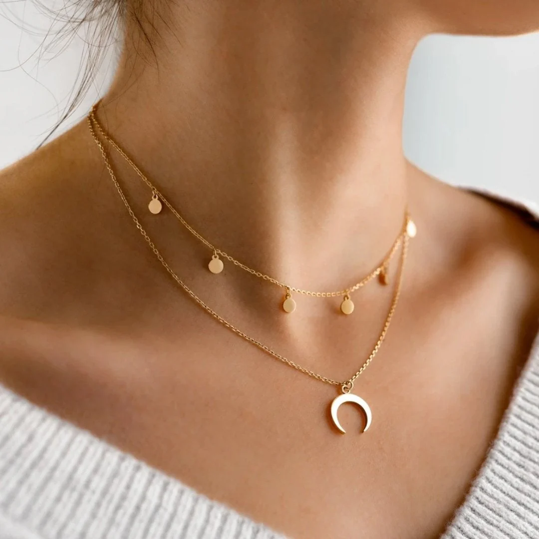 Gold Moon Necklace