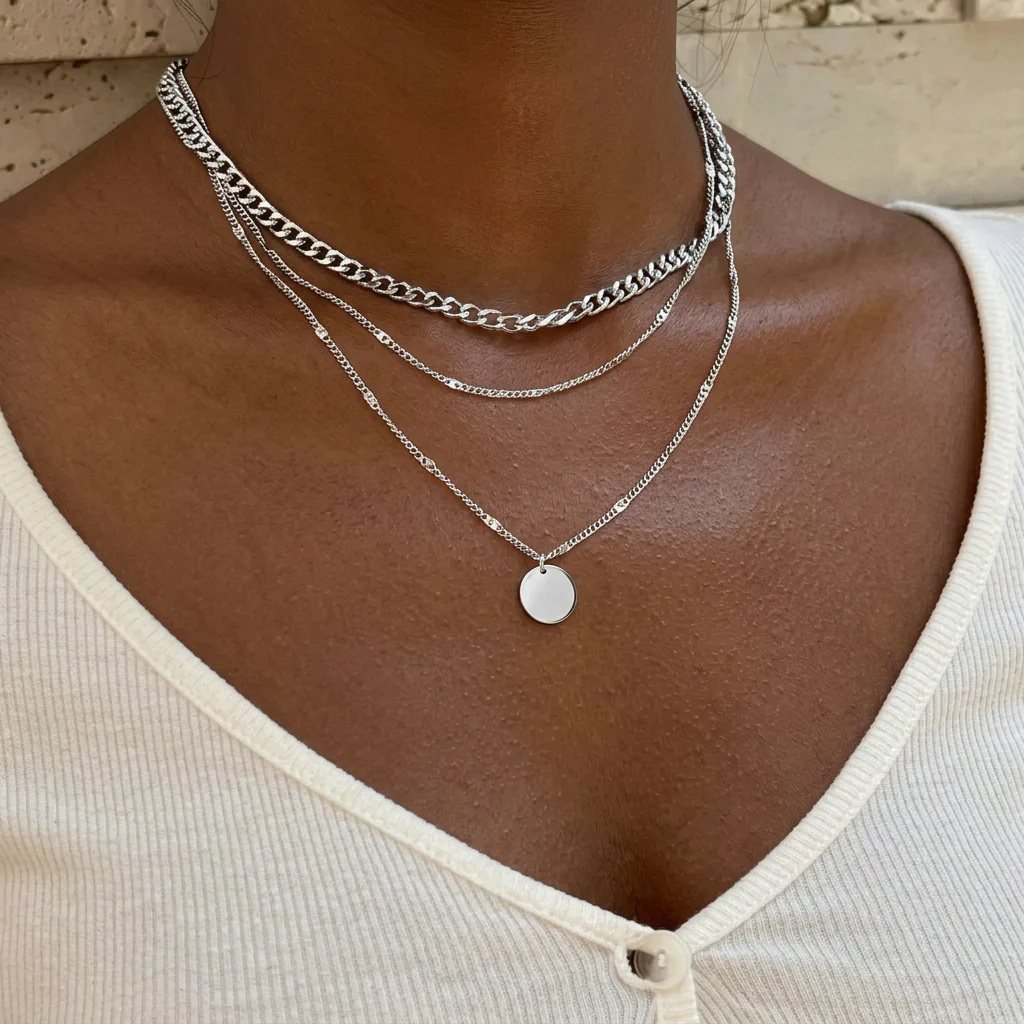 Gold and Silver Plated Necklace - Image 3