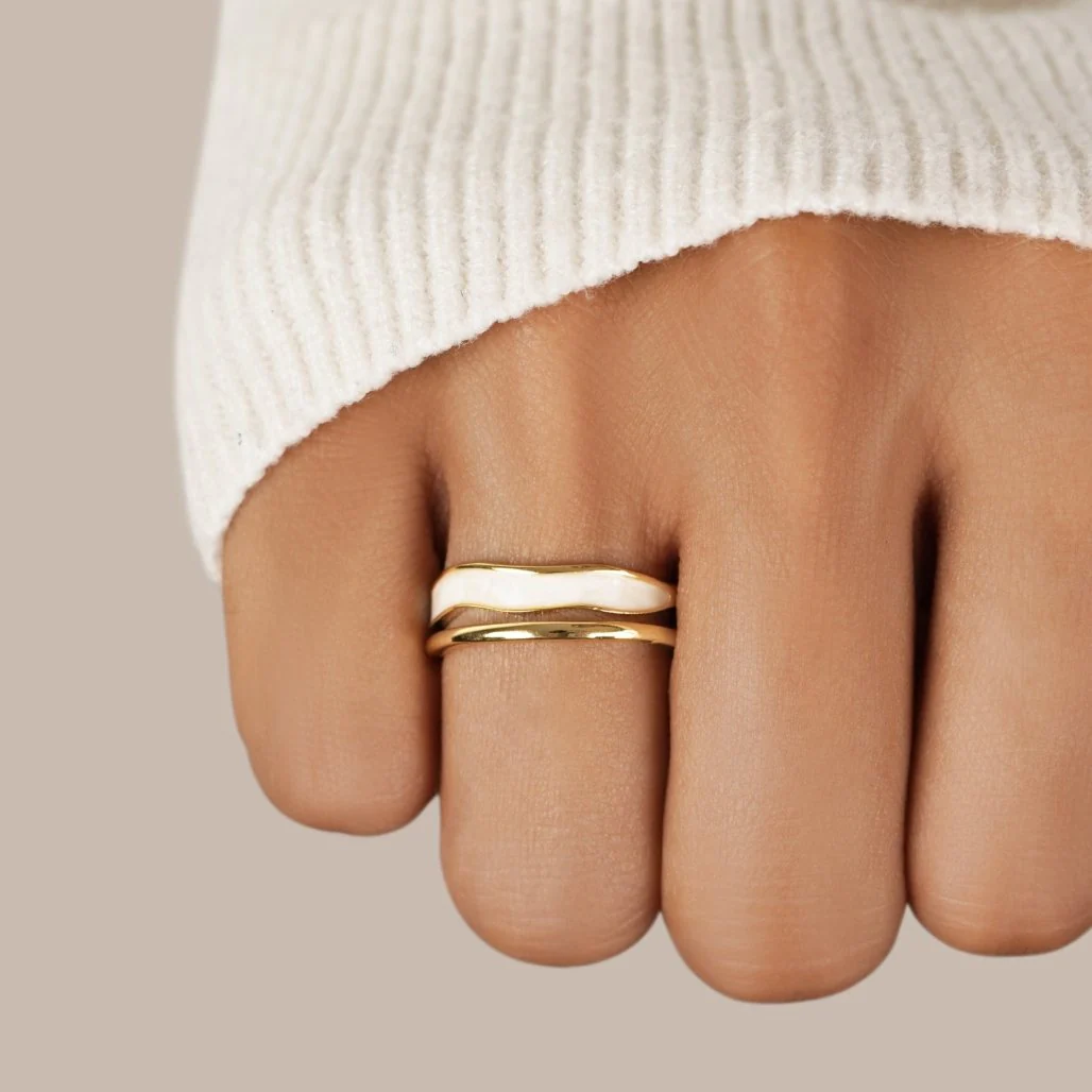 Golden Sahar Ring with Layers - Image 2