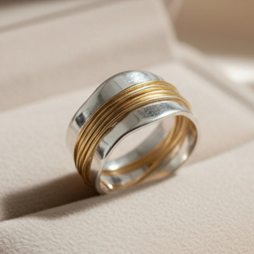 Golden Silver Threads Ring - Image 3