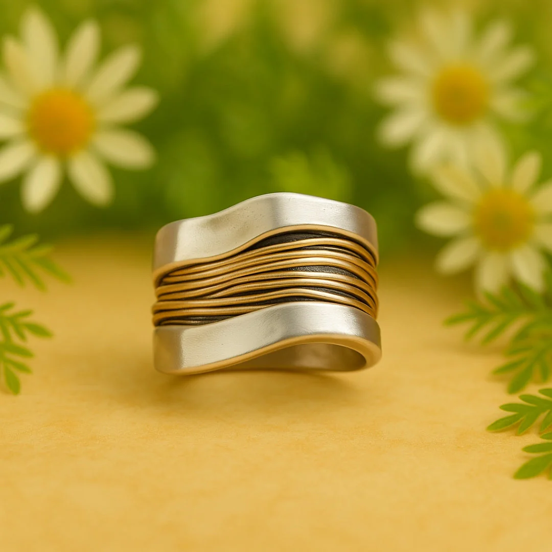 Golden Silver Threads Ring - Image 5