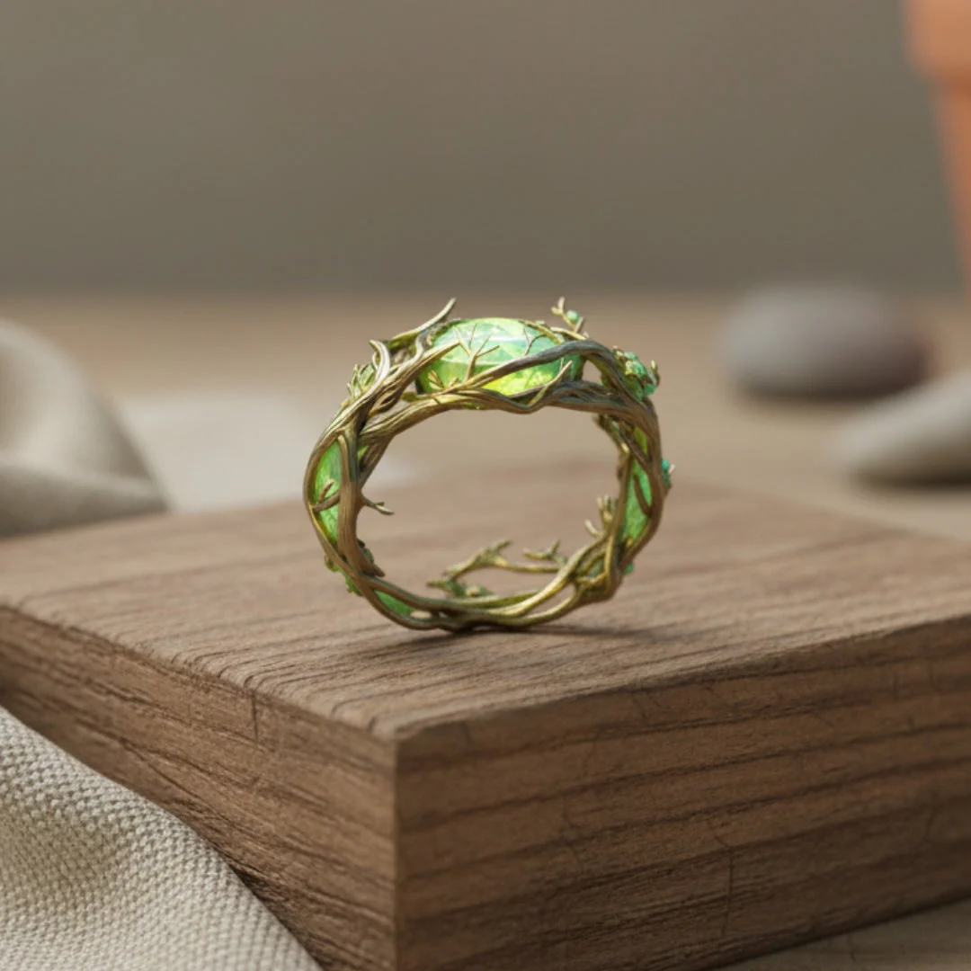 Green Opal Nature Ring - Image 2