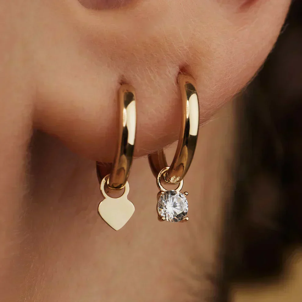 Hoop Earrings with Moonstone - Image 3