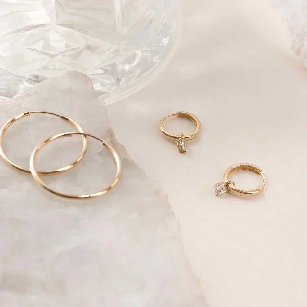 Hoop Earrings with Moonstone - Image 4