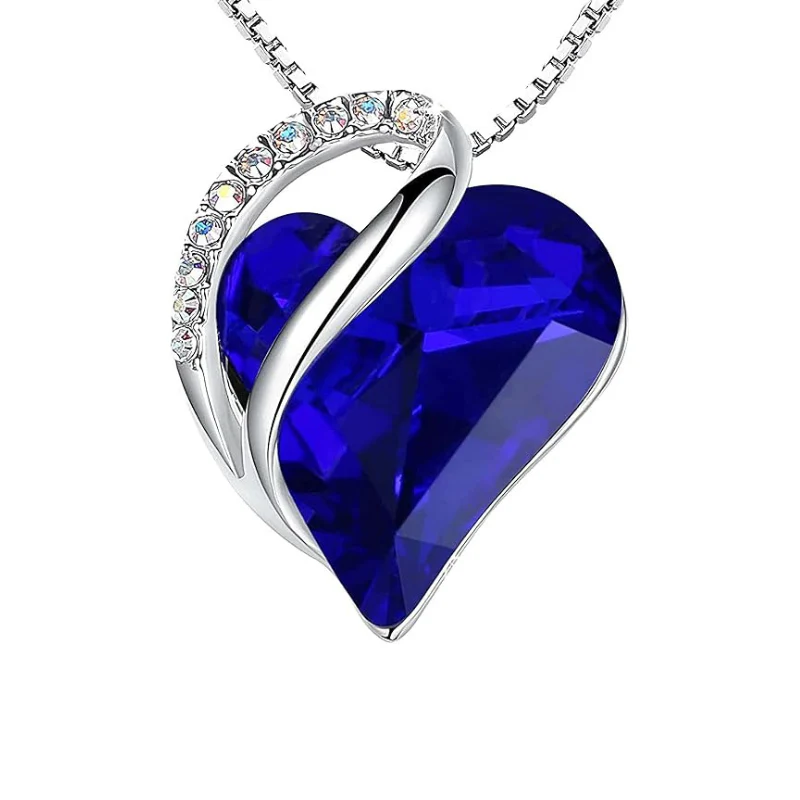 Infiniti Heart Sapphire Necklace | White Gold