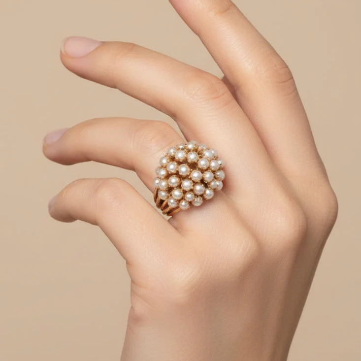 Inlaid Pearls Ring - Image 2
