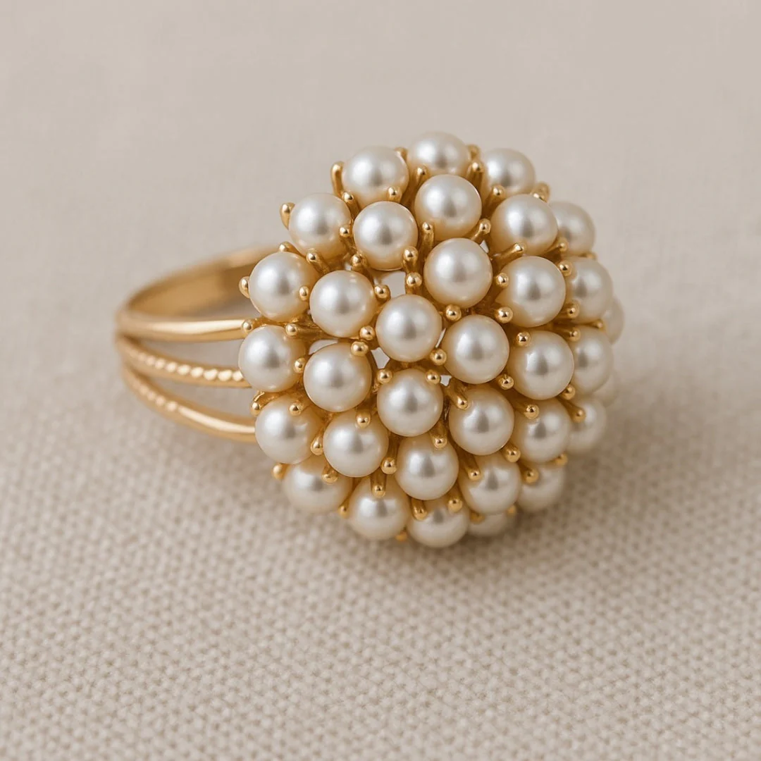 Inlaid Pearls Ring - Image 3