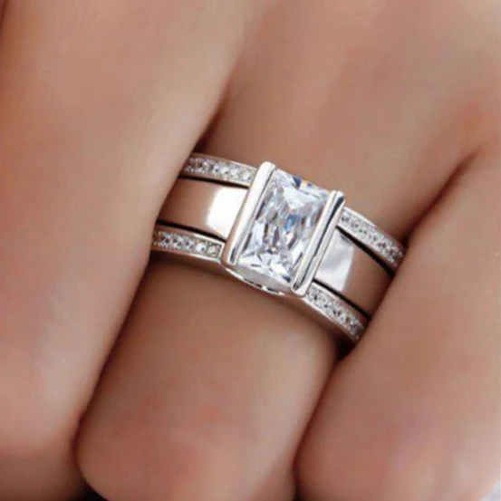 Inlaid Vintage Glass Ring