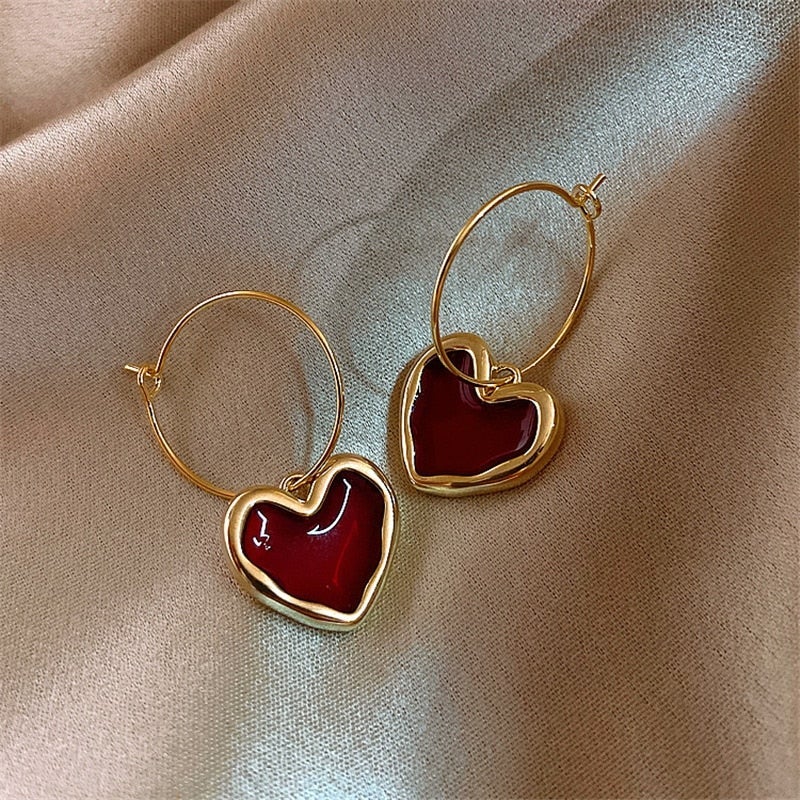 Littel Red Hearts Earrings