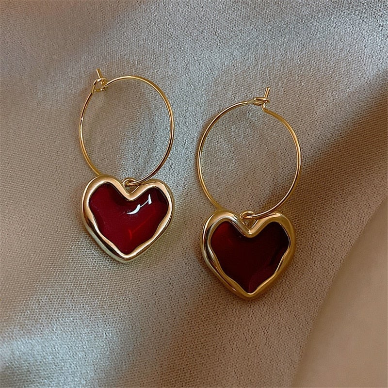 Littel Red Hearts Earrings - Image 2
