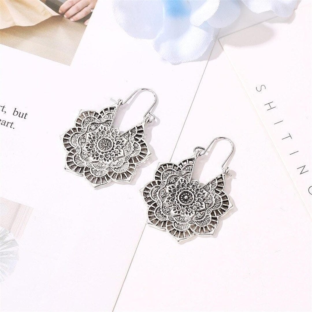 Lotus Mandala Earrings - Image 2