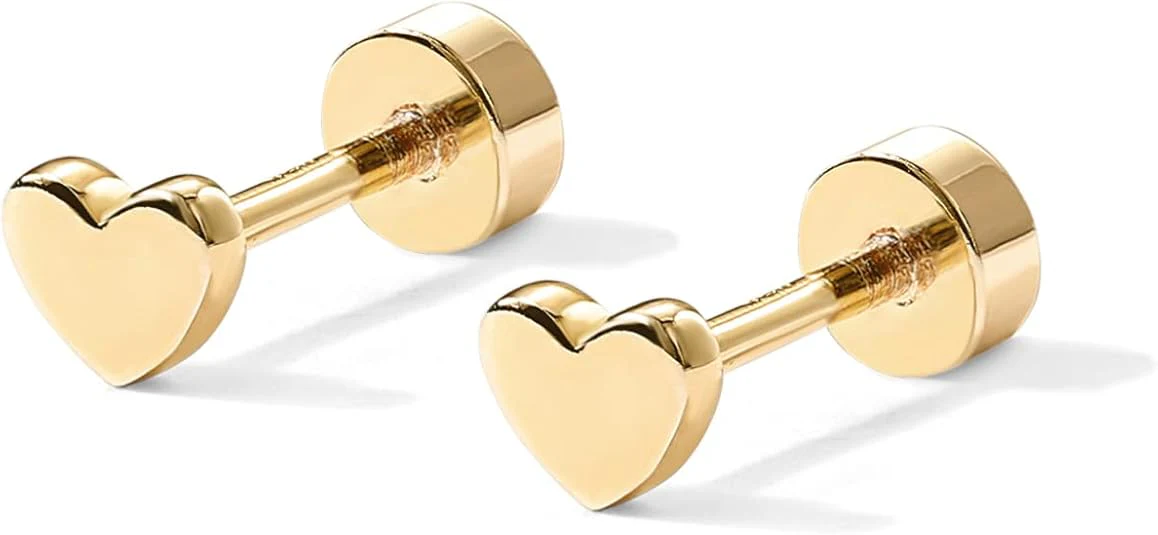 Love Heart Studs | Gold - Image 2