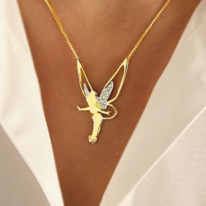 Luky Fairy Necklace in Sterling Silver and Gold