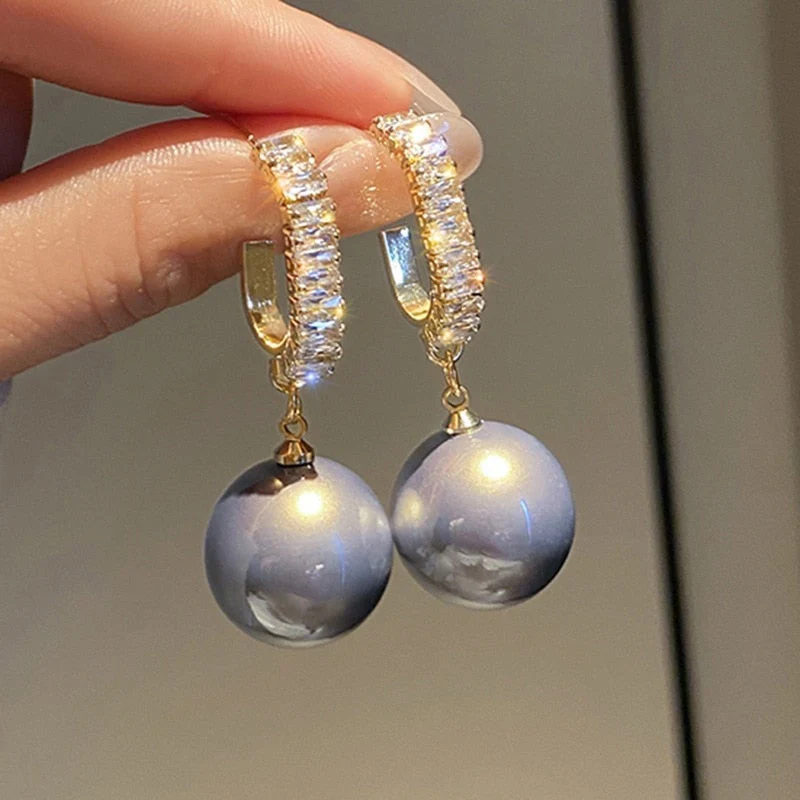 Luxe Pearl and Zirconia Earrings - Image 2