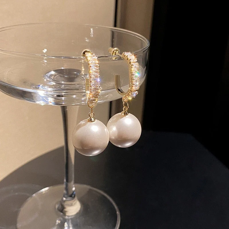 Luxe Pearl and Zirconia Earrings - Image 3